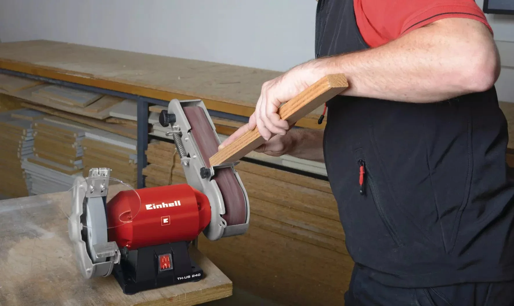 Esmeril Combi con Muela y Banda Einhell TH-US 240 - Imagen 2
